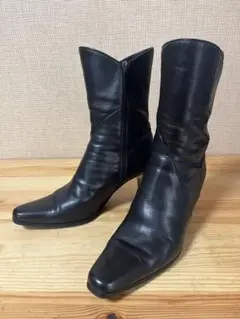 a498/美品★イング ing ミドルブーツ レザーサイドジッパー23.5㎝