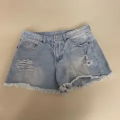 Y2K ショートパンツ デニム ダメージW67 グランジ カットオフのサムネイル