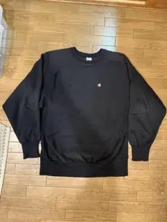 M*有様 90sチャンピオン目付きリバースウィーブ無地スウェットUSA製ブラック