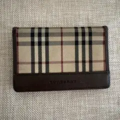 BURBERRY バーバリーノバチェック柄キャンバスとレザーコインケース