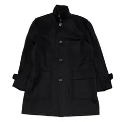 極美品 BEAUTY＆YOUTH ウール ハーフコート スタンドカラー ブラック
