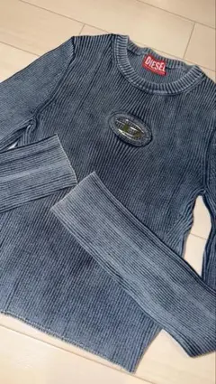 DIESEL M-ANCHOR-A Oval D リブニット 長袖 S ブルーのサムネイル