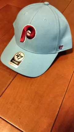 47 棒球帽 淺藍色刺繡