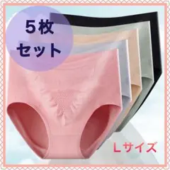 レディース ショーツ L 温活 妊活 ハイウエスト 伸縮性 ５枚セット ⑭