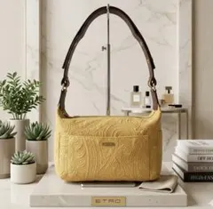 ETRO エトロ ペイズリー ショルダーバッグ マスタード イタリア製のサムネイル