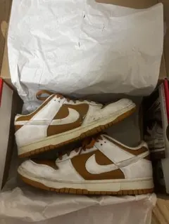 NIKE Dunk Low ブラウン ホワイト スニーカー箱あり