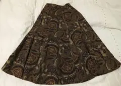 ペイズリー柄フレアロングスカート　MOKA JUNIOR　レトロ