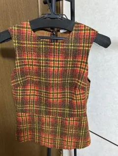 チェック柄ノースリーブトップス