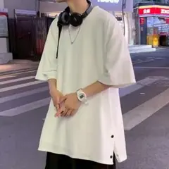 【新品未使用】メンズ 無地 Tシャツ 白 オーバーサイズ