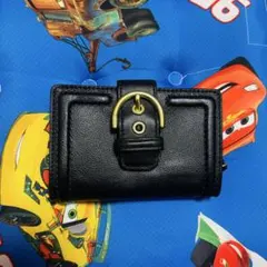 ま*ぁ様 人気のCOACH ブラック 二つ折り財布