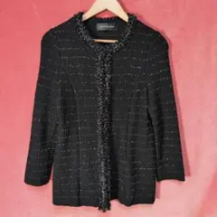 LAPINE BLANCHE ラピーヌブランシェ ノーカラーニットジャケット