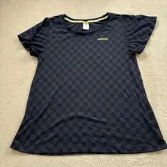 adidas NEO 半袖 Tシャツ チェック柄 ネイビー Mのサムネイル