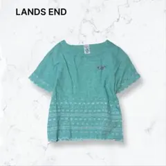 r109 ランズエンド カットソー ミント 7 刺繍 春夏 半袖 麻100%のサムネイル