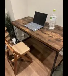 引き取り　ダークブラウン 木製 パソコンデスク