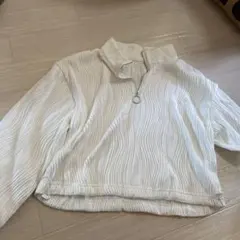 Dazy ストライプ長袖トップス Lサイズ ホワイト