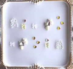 【ネイルパーツセット】 くま リボン ハート お花　ガーリー系 量産型 韓国風