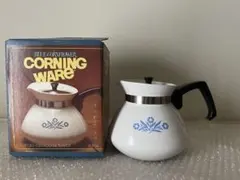 コーニングウェア 蓋付き両手鍋 ホワイト アメリカ製 ヴィンテージ