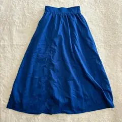 Helm ヘルム　しまむら　フレアロングスカート　M 裏地 青　ブルー　M