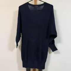 INGNI ネイビー Vネック 薄手ニットワンピース