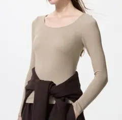 新品 UNIQLOユニクロ 極暖ヒートテックリブUネックブラTシャツ XL