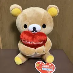 リラックマ 卓上 ぬいぐるみ ハート型クッション付き 約20cm