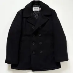 439【希少40 XL相当】米国製 ショット ピーコート メンズ ブラック