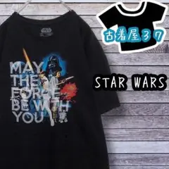 古着スターウォーズデカロゴゆるだぼTシャツ黒ブラック2XL