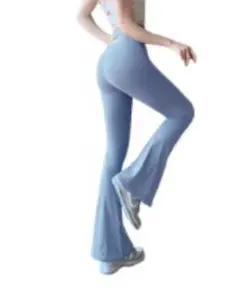 【一度着用】ライトブルー フレアヨガパンツ