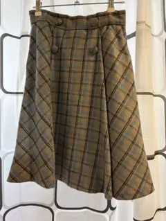 OLIVEdesOLIVE チェック柄フレアスカート