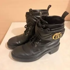 美品　GUCCIアンクルブーツ ショートブーツ ブラック キルティング GGのサムネイル