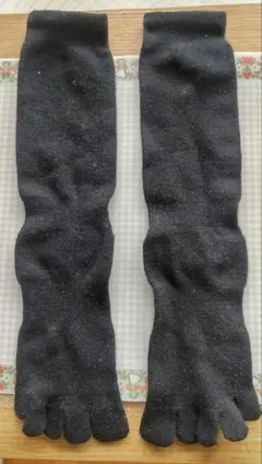 五本指ソックス 白いストライプ付き