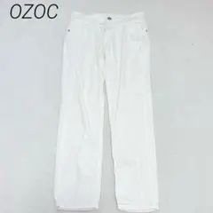 オゾック　ストレートパンツ　白　M カジュアル　綿　ホワイトデニム　ジーンズのサムネイル
