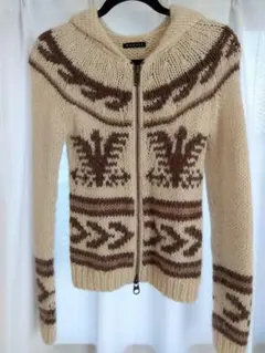 moussy　マウジーフード付きカーディガン Fサイズ カウチン　ニット