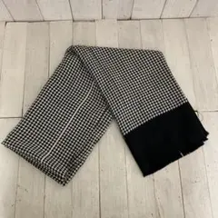 YSL イヴ・サンローラン スカーフ 千鳥格子柄 ホワイト×ブラック