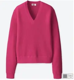 ユニクロU ウールＶネックセーターXL ピンク