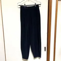 ネイビー プリーツ スラックス