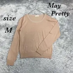 May Pretty メイプリティ (M) 長袖ニット 薄手 リボン Uネックのサムネイル