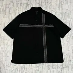 axcess US アメリカ古着 クロス 刺繍 レーヨン ポリ 半袖シャツ XLのサムネイル