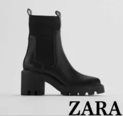 ZARA サイドゴアブーツ ブラックのサムネイル