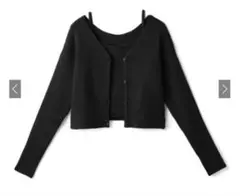 GRL ショート丈カーディガンXキャミソールニットアンサンブル　dr404 M