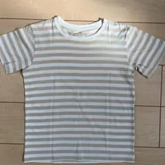 無印良品 ボーダー柄Ｔシャツ 140cm ホワイト×ベージュのサムネイル