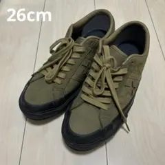新品同様　コンバース　スター＆バーズ　スニーカー　26cm オリーブ　ミリタリー