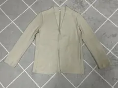 ユニクロ ノーカラージャケット カーディガン　S ベージュ