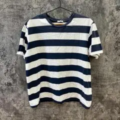 ✨GU✨ジーユー♡Tシャツ♡半袖♡綿100％♡ボーダー♡白紺♡メンズ(XL)