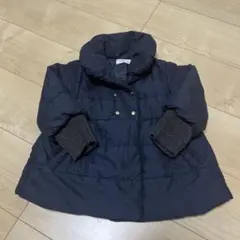 ネイビー ダウンコート ニット袖