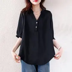 ブラウス おしゃれ度高め 無地＆シンプル 夏物新作 大きいサイズ 着痩せ