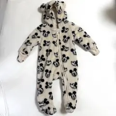 ディズニー　ミッキー　ベビー　フリースロンパース　4-6ヶ月