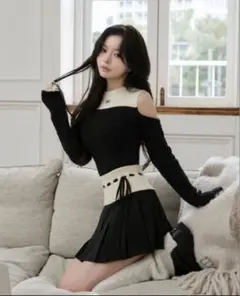 Darich ショルダーオープンニットセットアップ ブラック