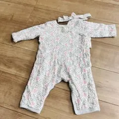 プチバトー　冬　アウターカバーオール　花柄　ロンパース　ベビー　67センチ