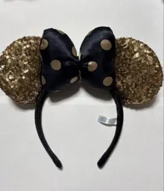 ディズニー ミニーちゃん ゴールドスパンコールカチューシャ